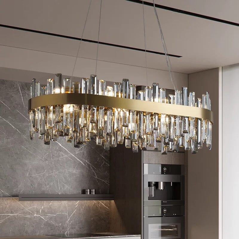 Liora Gold Plated Stainless Steel Crystal Pendant Chandelier