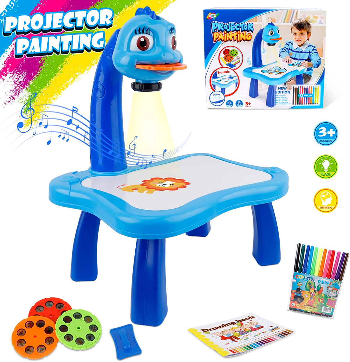Proiettore artistico LED creativo — Tavoletta da disegno riutilizzabile, diversi motivi
