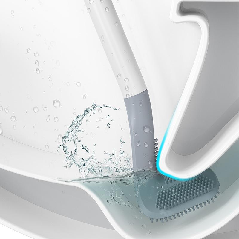 Aan de muur bevestigde toiletborstel — hygiënisch ontwerp voor grondige reiniging