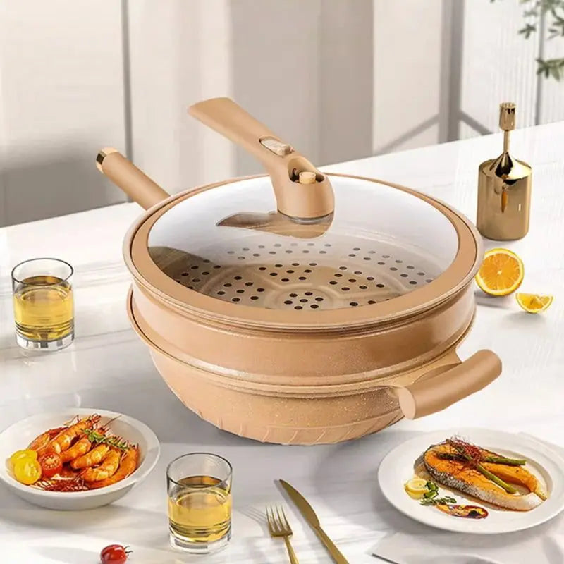究極の中華鍋調理器 - 素早く均一な加熱＆簡単なお手入れ