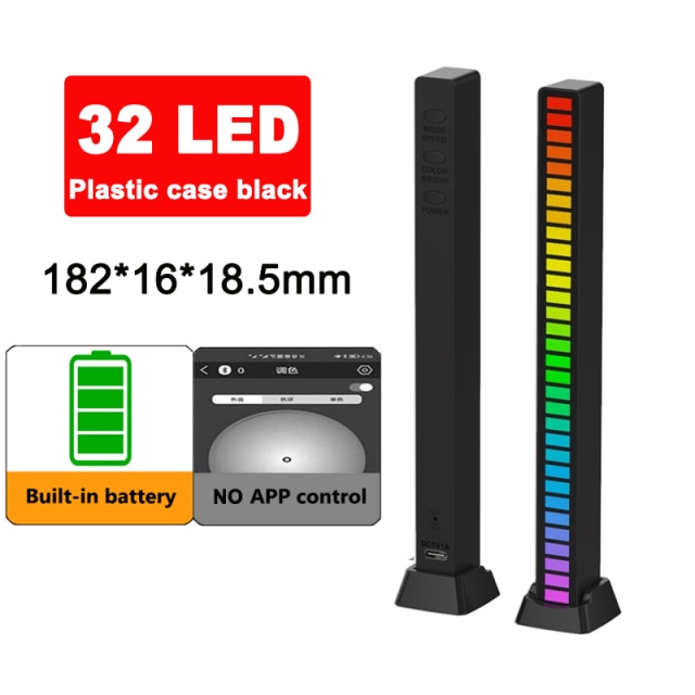 リズムLEDライトバー - 音楽連動RGB照明、Bluetooth