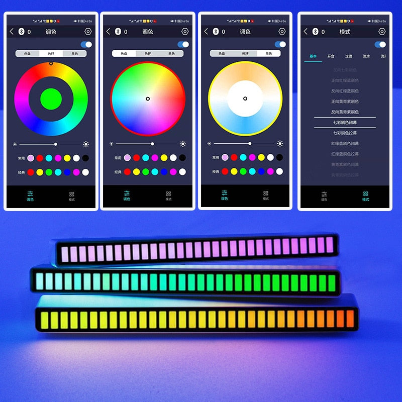リズムLEDライトバー - 音楽連動RGB照明、Bluetooth
