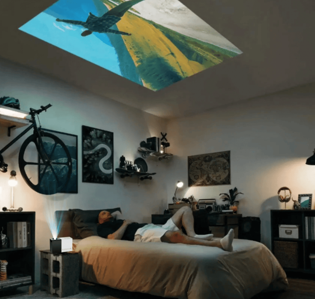HighPeak-miniprojector - draagbaar, met ingebouwde luidsprekers