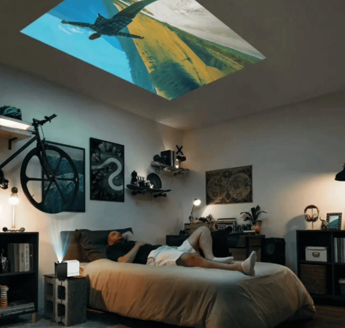 HighPeak-miniprojector - draagbaar, met ingebouwde luidsprekers
