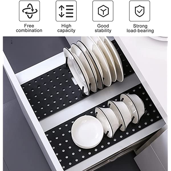 Adjustable Kitchen Drain Rack — Space-Saving Drawer Organizer