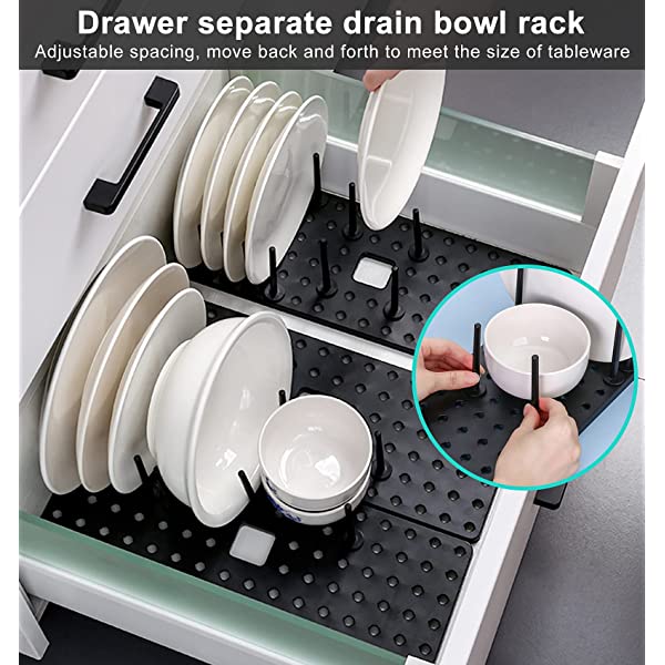 Adjustable Kitchen Drain Rack — Space-Saving Drawer Organizer