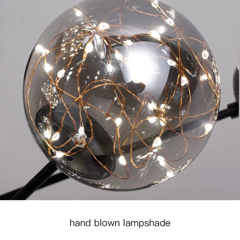 Luminex Glass Chandelier — Iron Frame, 12 or 16 Heads, LED Glow