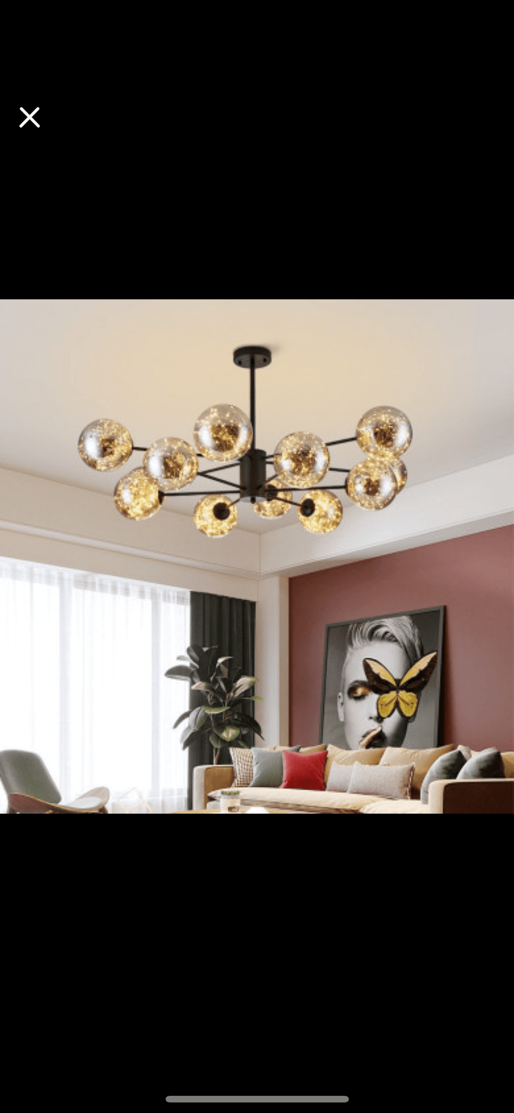 Luminex Glass Chandelier — Iron Frame, 12 or 16 Heads, LED Glow