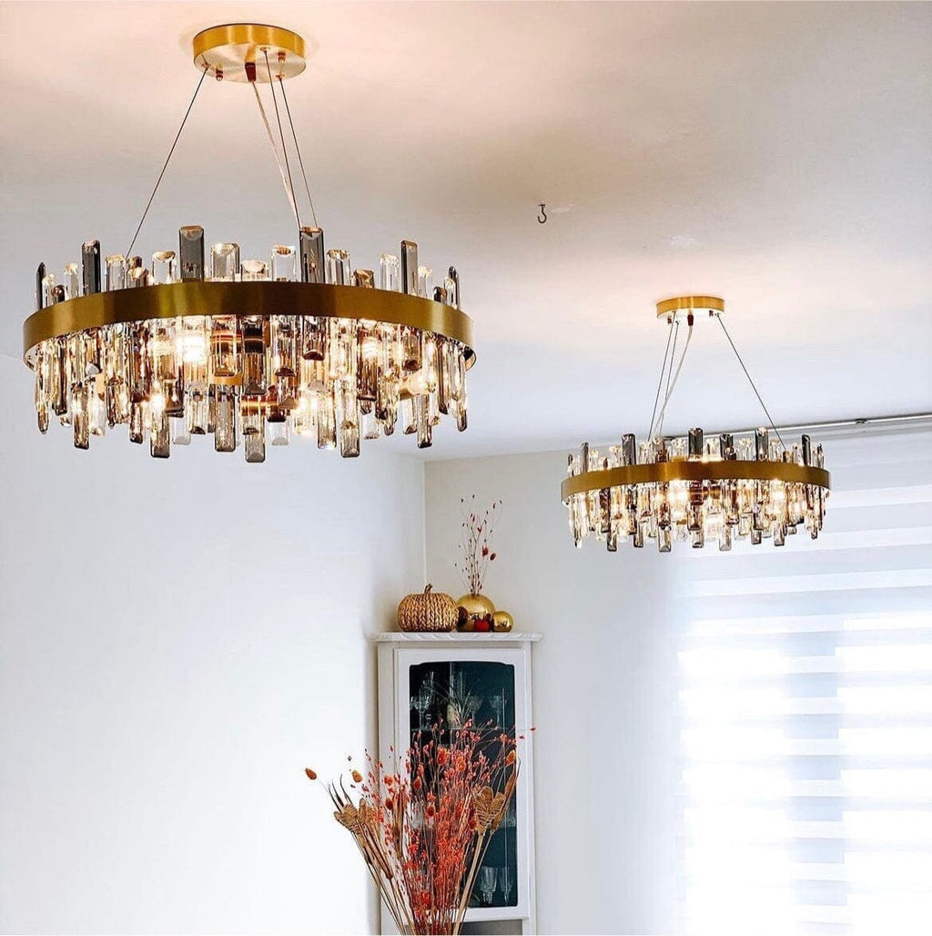 Liora Gold Plated Stainless Steel Crystal Pendant Chandelier