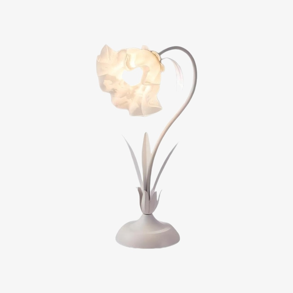 Lampada da tavolo regolabile Verdoma a forma di fiore di giglio con elegante paralume floreale per camera da letto e soggiorno | Souliia