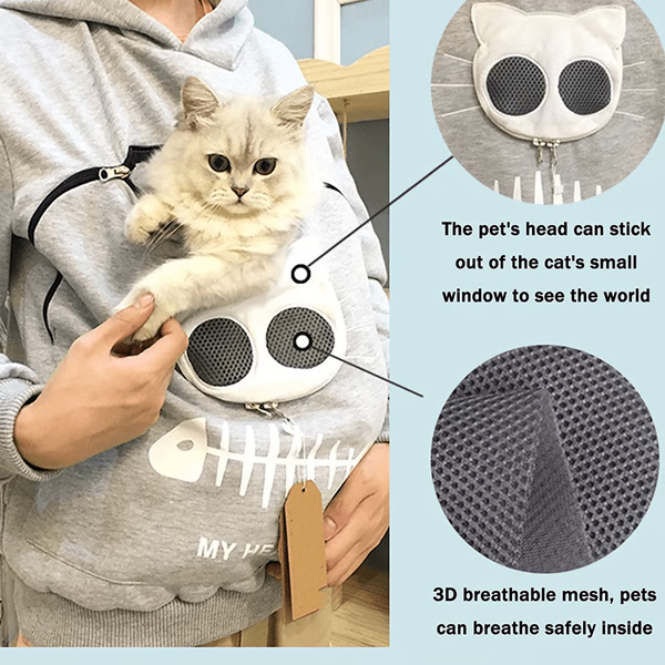 Cat Lover Hoodie — Cuddle Pouch Design, Cozy Pet Gift