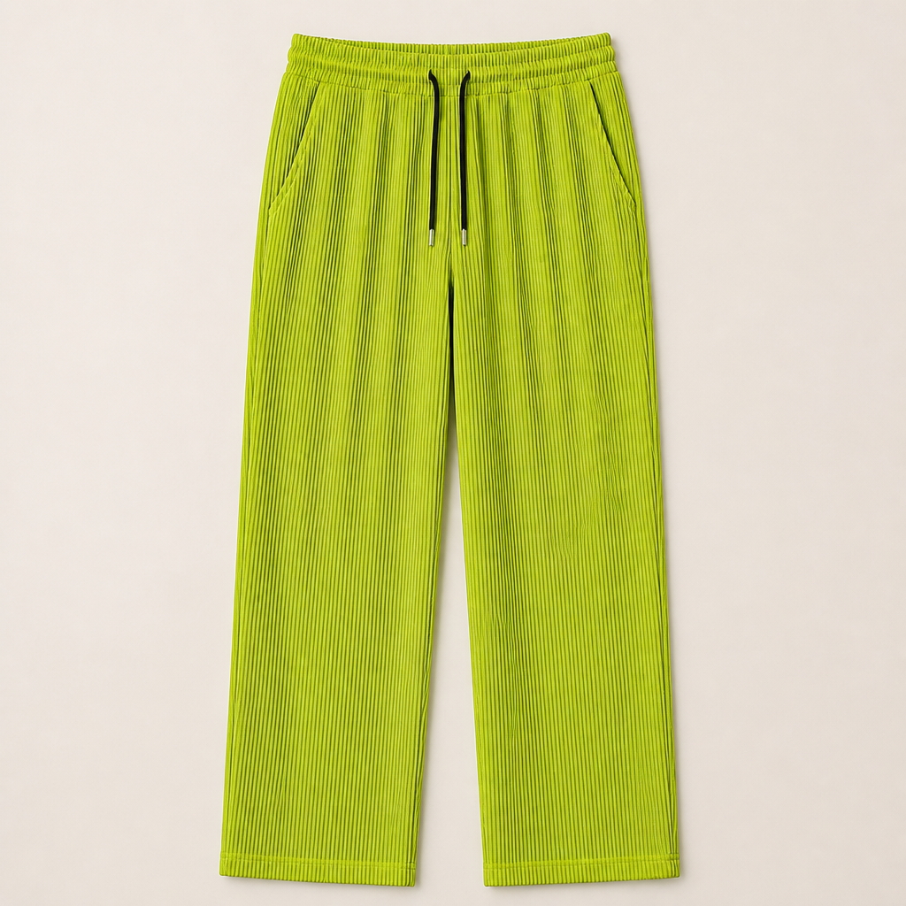 VeroStride – Lightweight Pleated Straight-Leg Pants with Drawstring Waist - Souliia