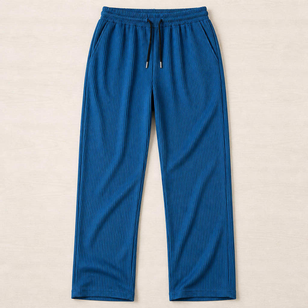 VeroStride – Lightweight Pleated Straight-Leg Pants with Drawstring Waist - Souliia
