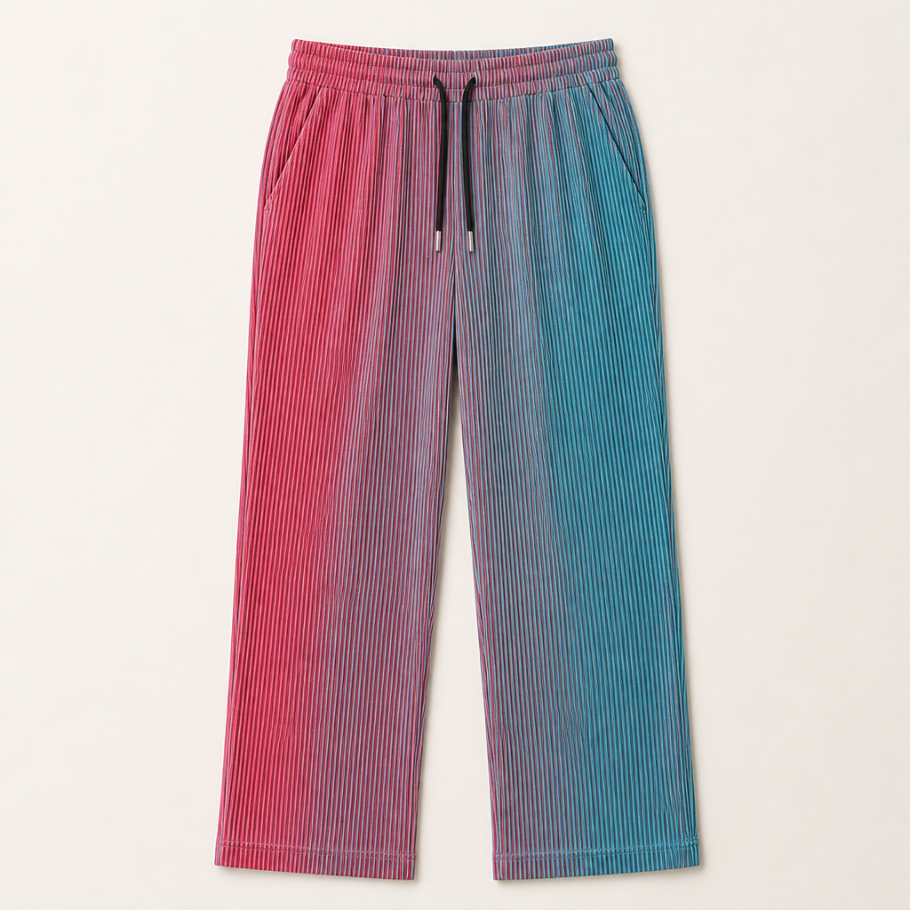 VeroStride – Lightweight Pleated Straight-Leg Pants with Drawstring Waist - Souliia