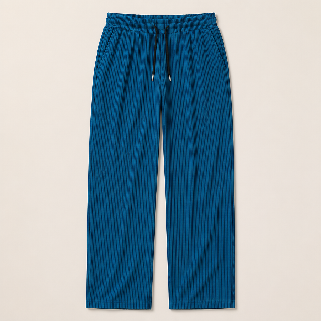 VeroStride – Lightweight Pleated Straight-Leg Pants with Drawstring Waist - Souliia
