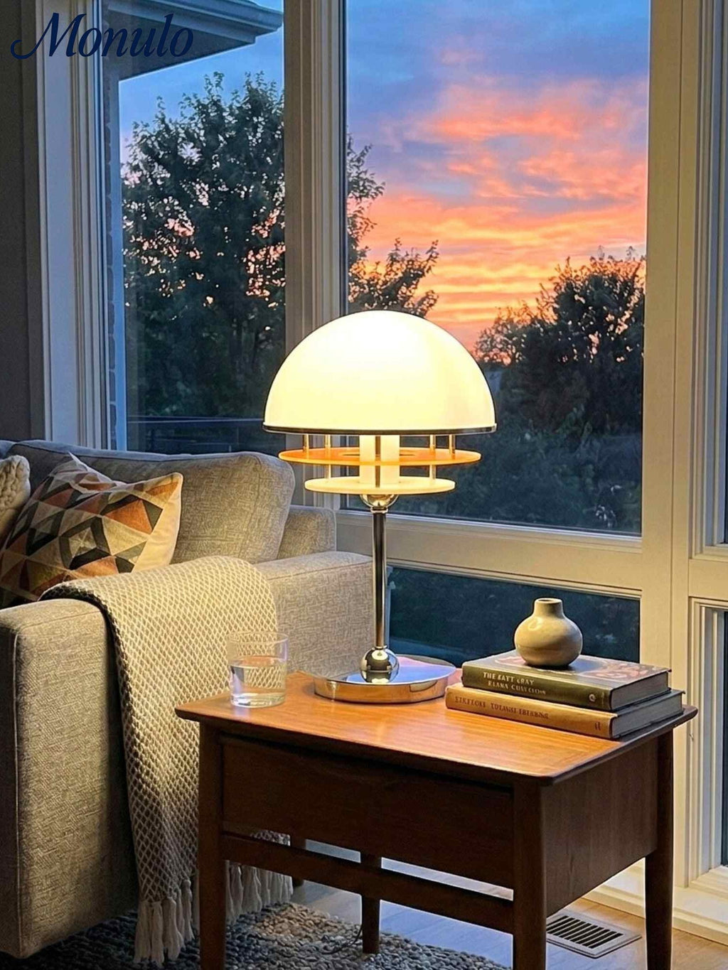 Sunset Bauhaus Vintage Stil Acryl Sonnenuntergang Tischlampe - AFTERGLOW S2 | Souliia