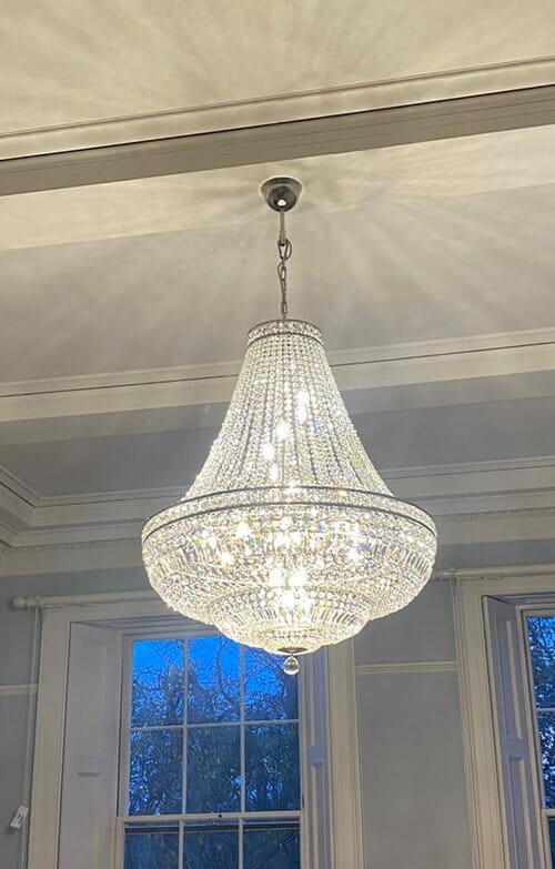 Brushed Brass Finish Orion Crystal Chandelier