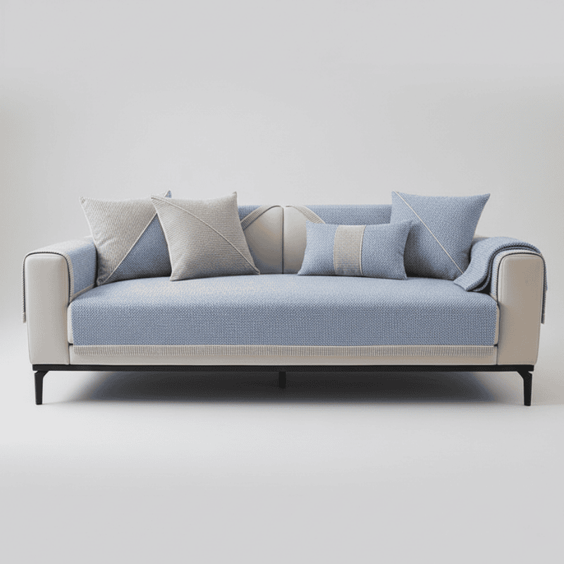 Sofalux Cotton-Linen Slipcover — Non-Skid Backing, Breathable Fabric
