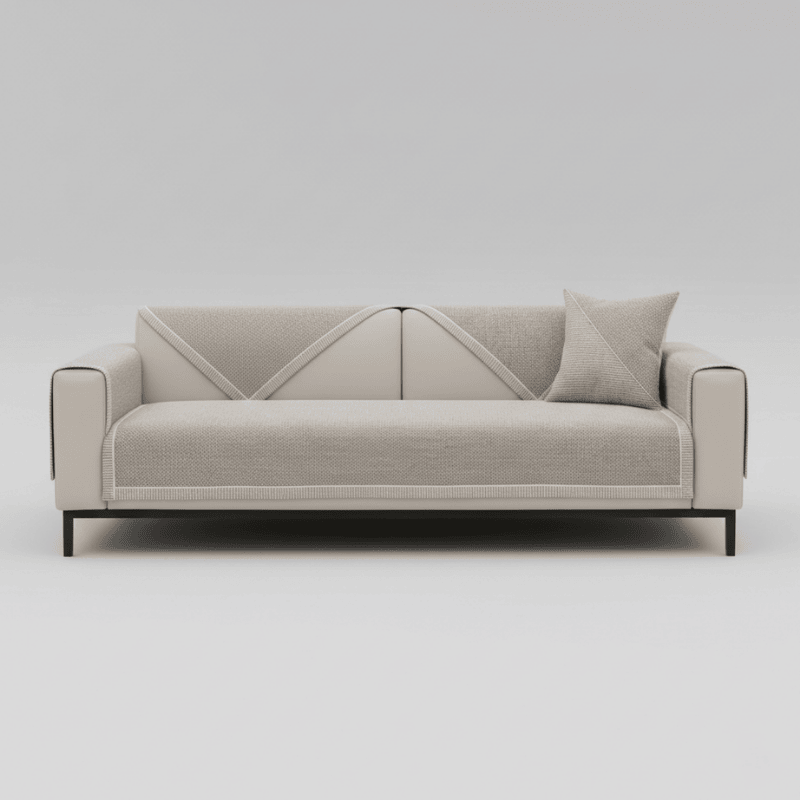 Sofalux Cotton-Linen Slipcover — Non-Skid Backing, Breathable Fabric