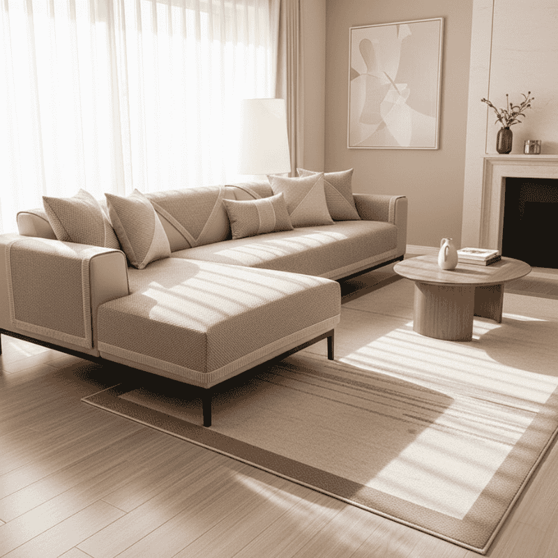 Sofalux Cotton-Linen Slipcover — Non-Skid Backing, Breathable Fabric