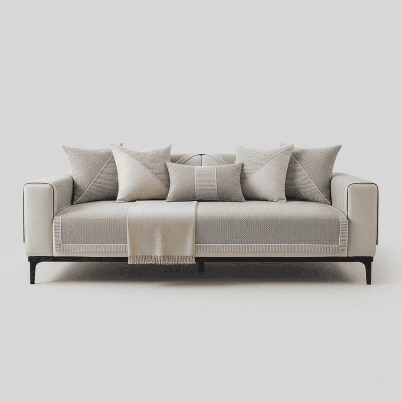 Sofalux Cotton-Linen Slipcover — Non-Skid Backing, Breathable Fabric