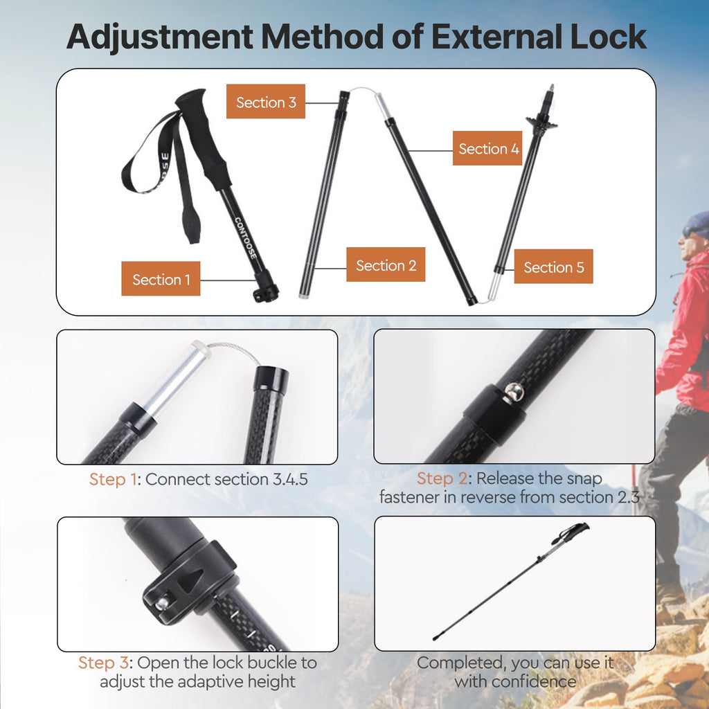 Trekking Pole Made of Carbon Fiber - Souliia