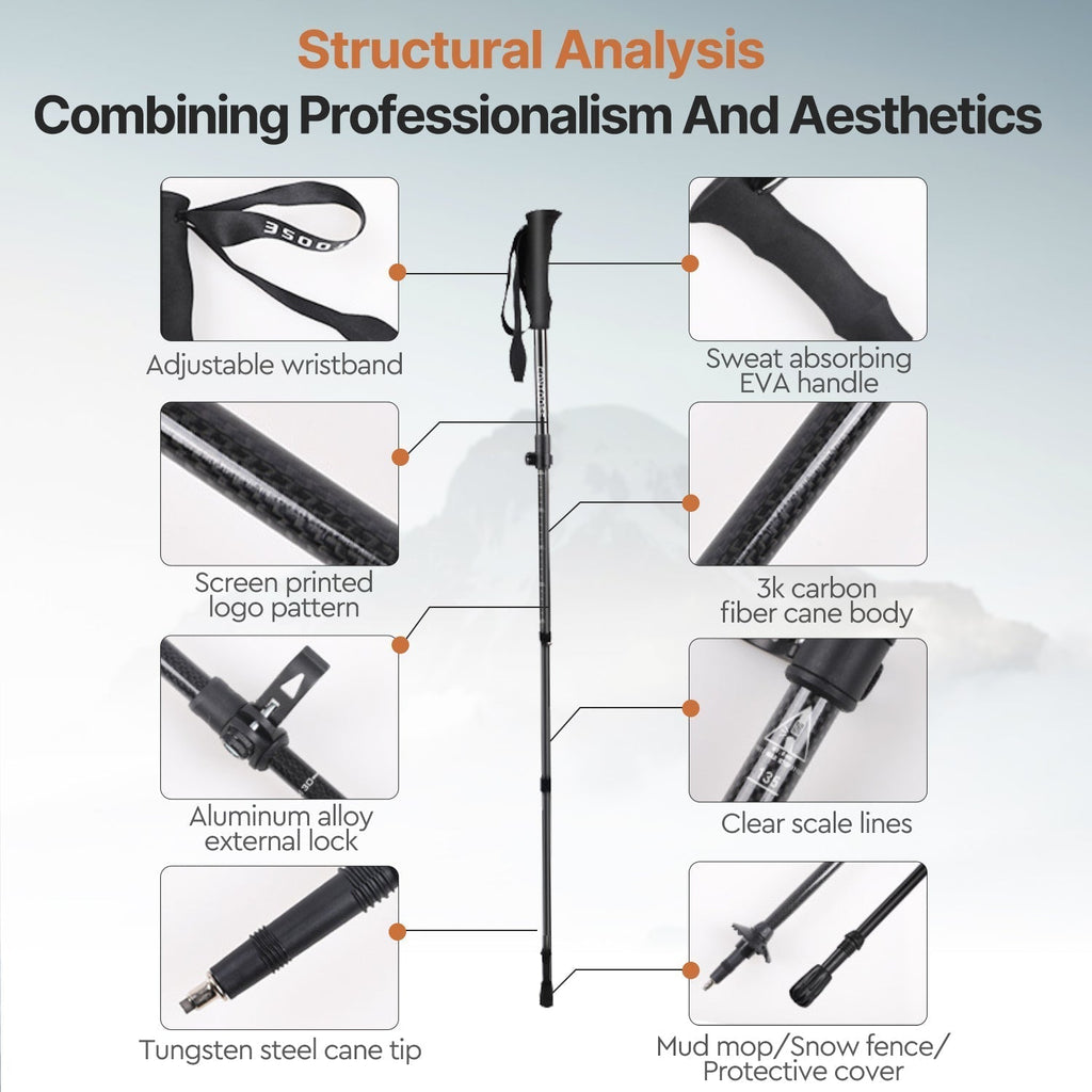 Trekking Pole Made of Carbon Fiber - Souliia