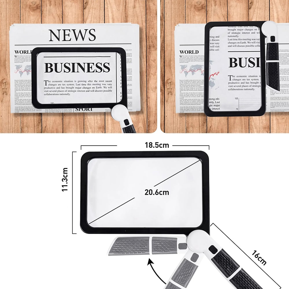 PrecisionView 5X Handheld Magnifier — 3-Level LED Illumination, Cordless Lightweight Design
