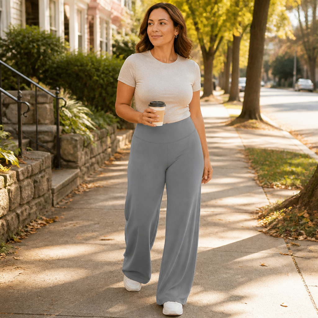 VestaLoom – Buttery-Soft High-Waist Wide-Leg Flare Yoga Pants - Souliia
