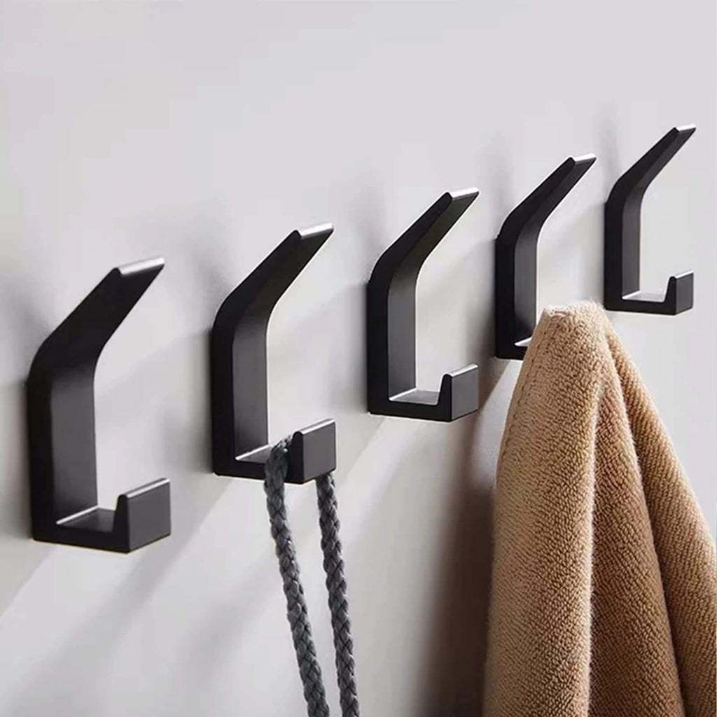 5-Pack Self-Adhesive Coat Hooks — No-Drill Wall Storage