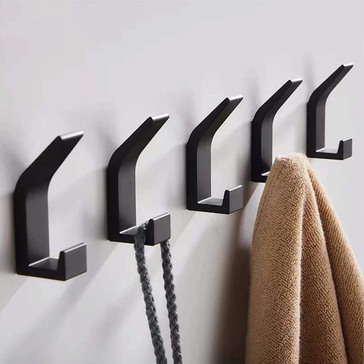 5-Pack Self-Adhesive Coat Hooks — No-Drill Wall Storage