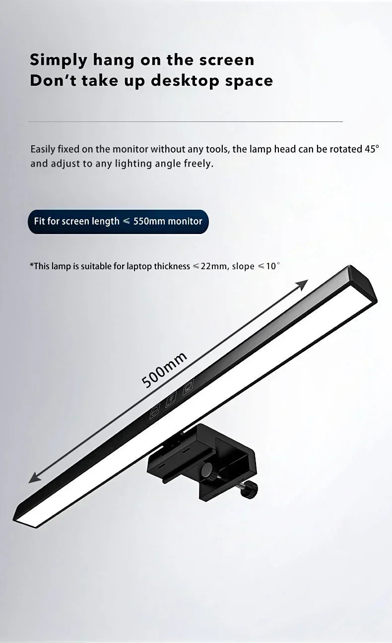 LED monitorfény-sáv — állítható, tükröződéscsökkentő asztali lámpa