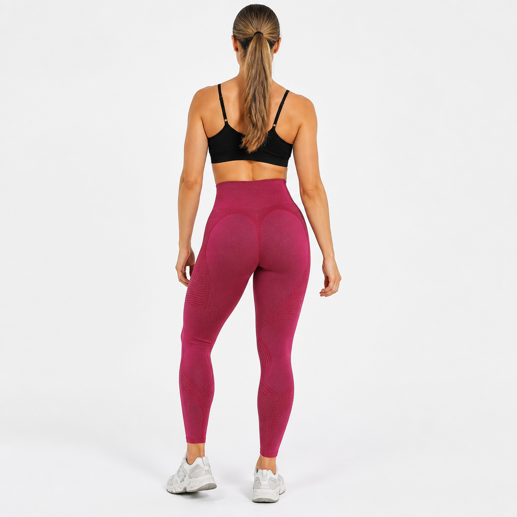 VelouraTone – Sømløse leggings med høj talje, skulpturerende effekt og løftende kontursømme - Souliia