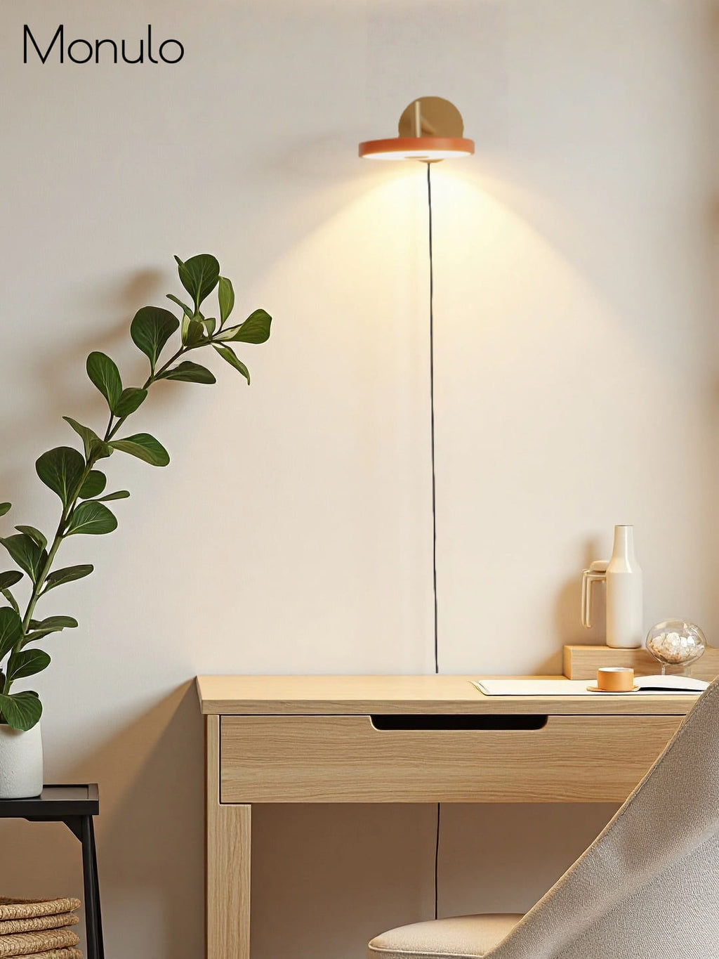 Scandinavian Monochrome Metal Wall-Lamp – Lighting for Bedroom Decor | Souliia