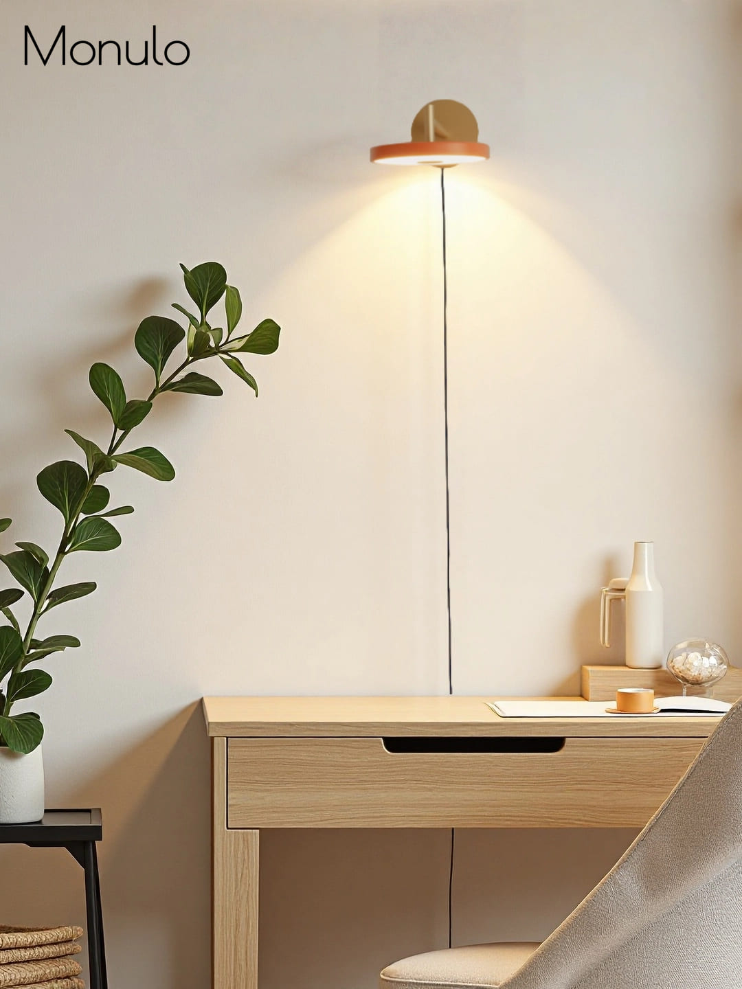 Scandinavian Monochrome Metal Wall-Lamp – Lighting for Bedroom Decor | Souliia