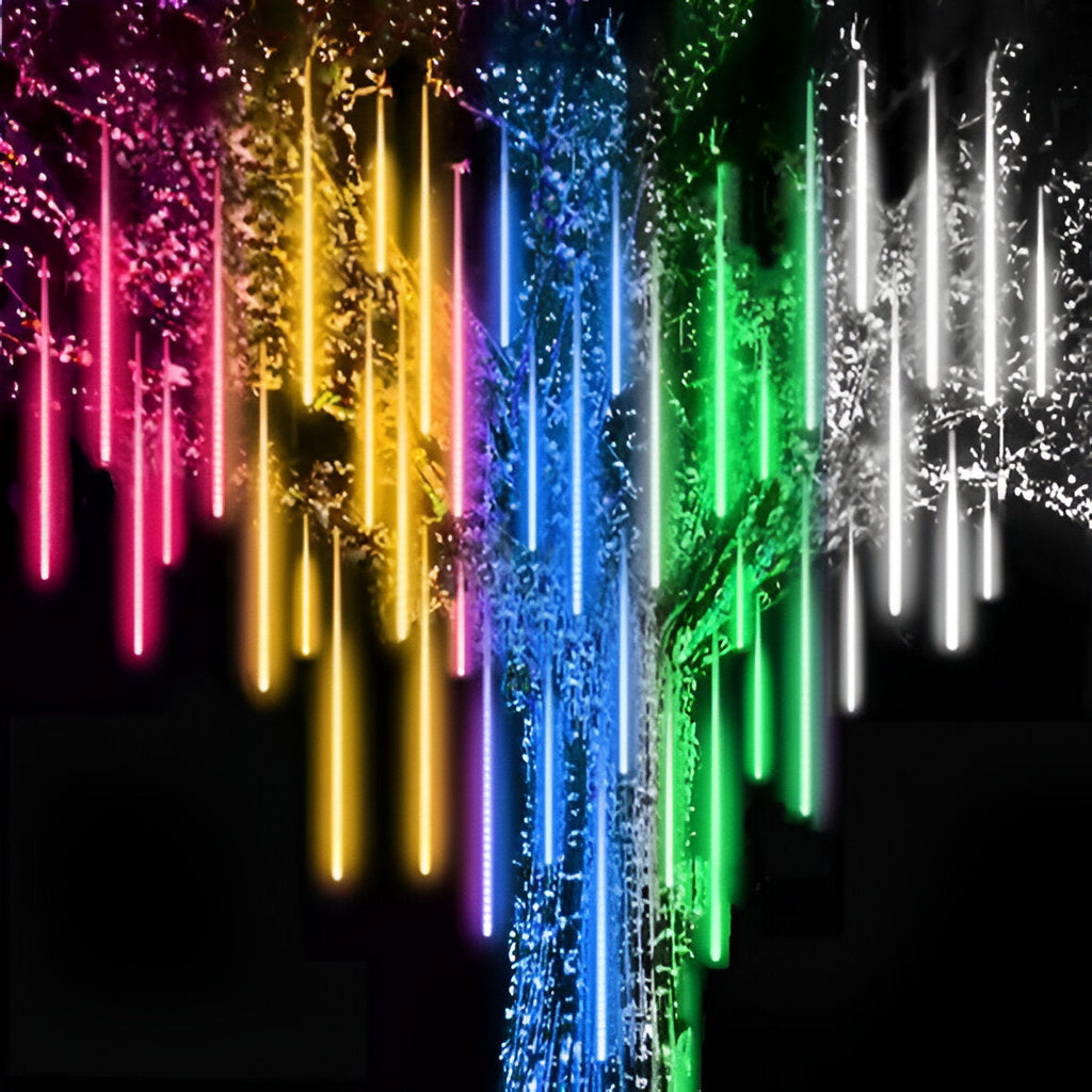 Snowfall LED Garland Lights, Set of 8 — Meteor Shower Effect