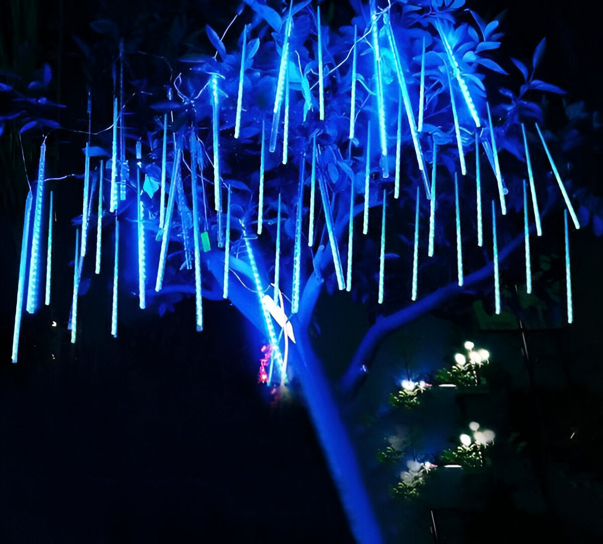 Snowfall LED Garland Lights, Set of 8 — Meteor Shower Effect