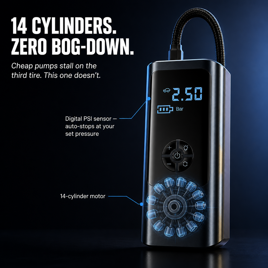 TurboPump — Top Up All Four Tires in Under 5 Minutes Anywhere - Souliia