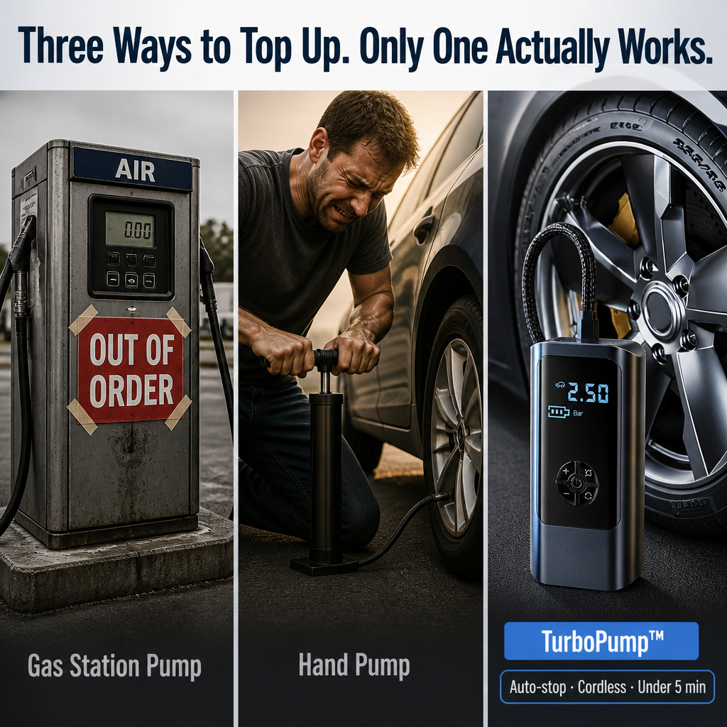 TurboPump — Top Up All Four Tires in Under 5 Minutes Anywhere - Souliia