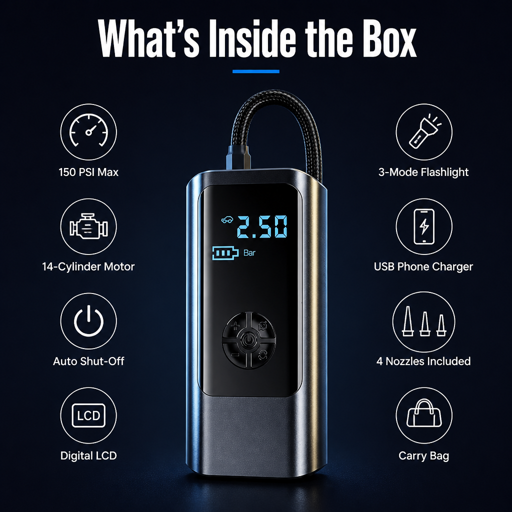 TurboPump — Top Up All Four Tires in Under 5 Minutes Anywhere - Souliia