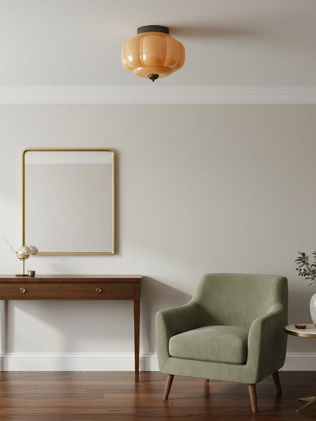 Retro Milk Semi Flush Mount Eloise Ceiling Light | Souliia