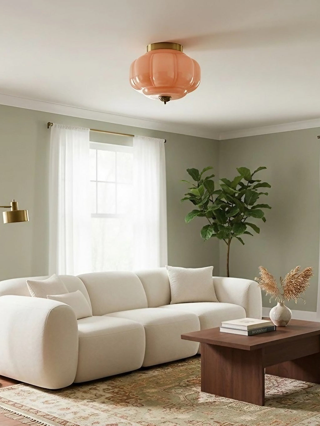 Retro Milk Semi Flush Mount Eloise Ceiling Light | Souliia