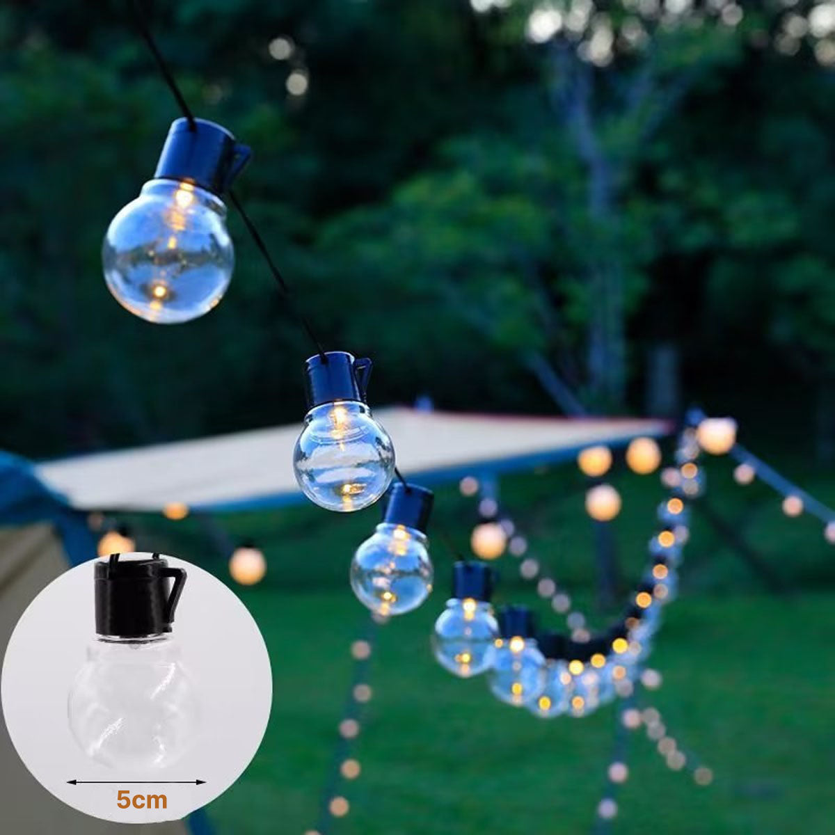 Waterproof LED Globe String Lights for Outdoor Camping - Multi-Power - Souliia