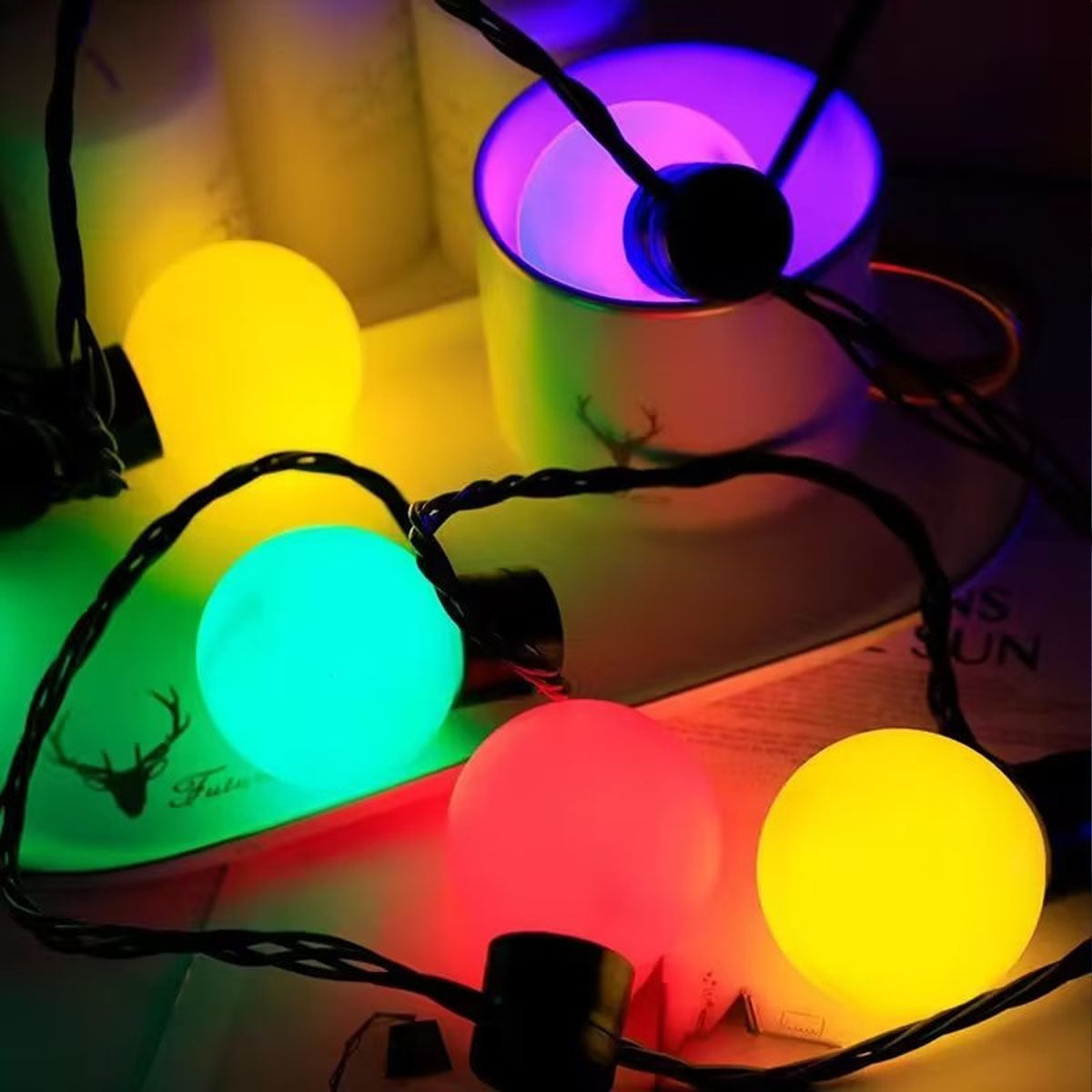 Waterproof LED Globe String Lights for Outdoor Camping - Multi-Power - Souliia