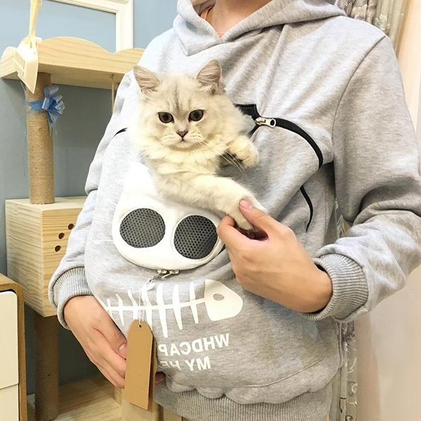 Cat Lover Hoodie — Cuddle Pouch Design, Cozy Pet Gift