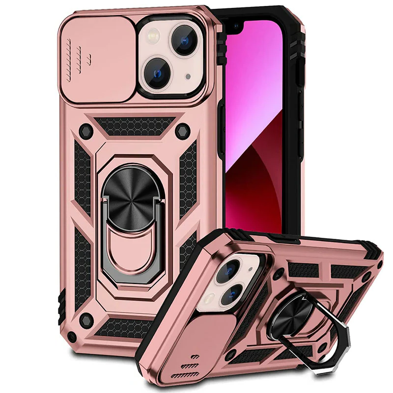Magnetic Phone Case — Kickstand, Slide Camera Cover & Mount Support