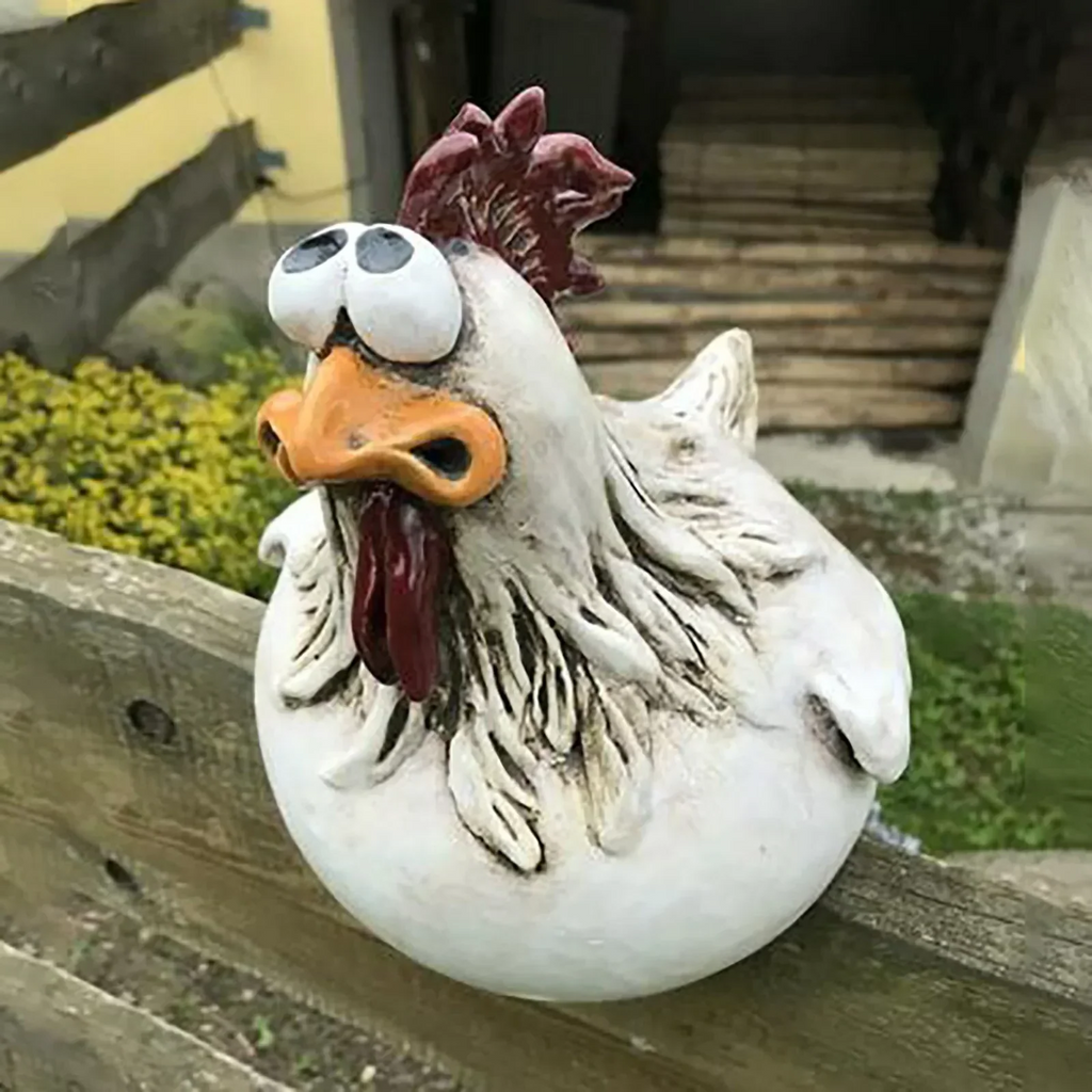 Estatuas decorativas de gallinas de resina para cercas - Decoración de jardín