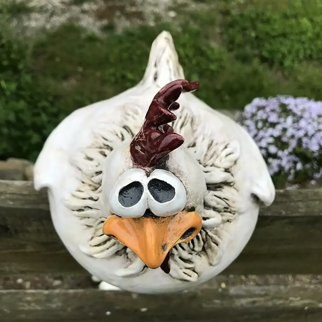 Estatuas decorativas de gallinas de resina para cercas - Decoración de jardín