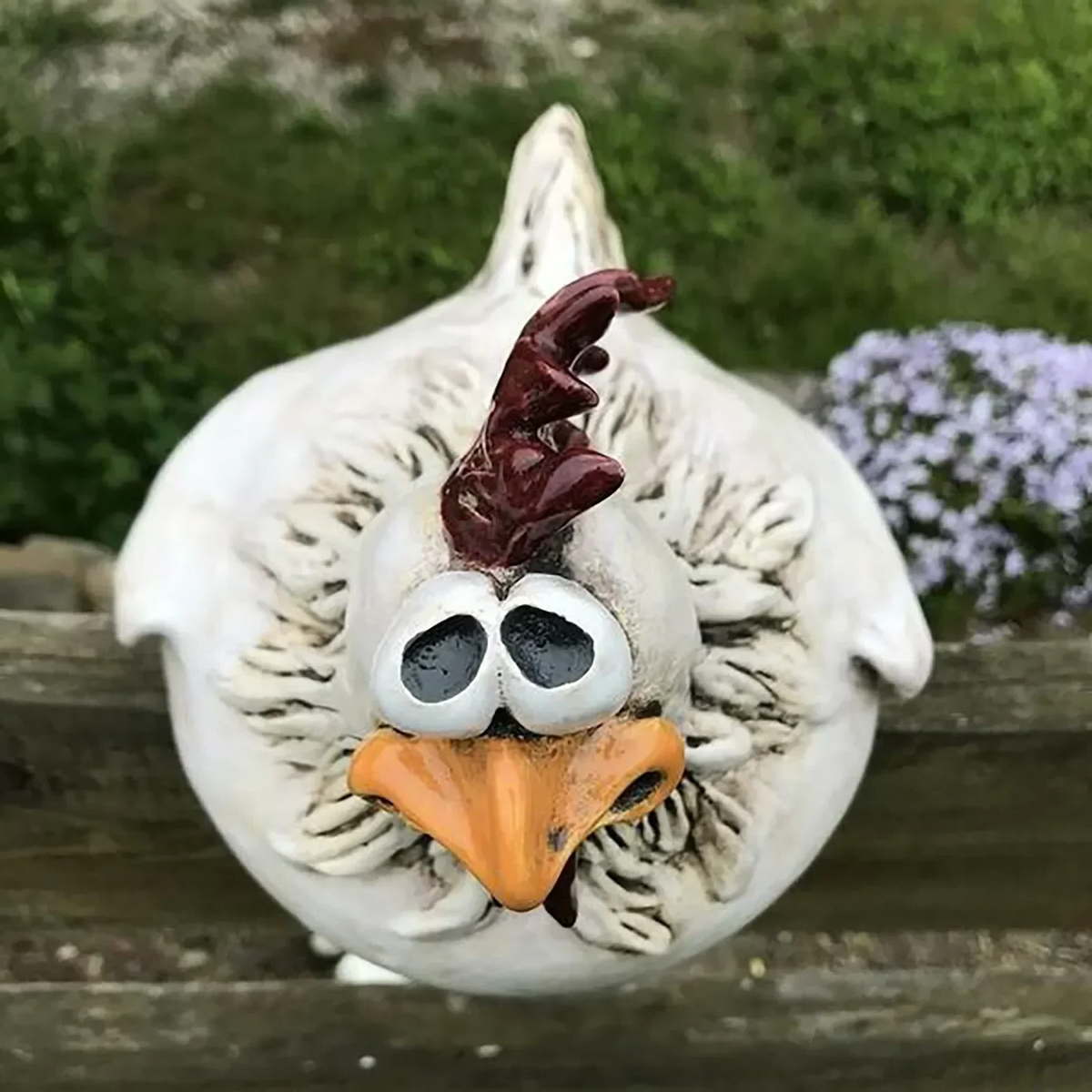 Estatuas decorativas de gallinas de resina para cercas - Decoración de jardín