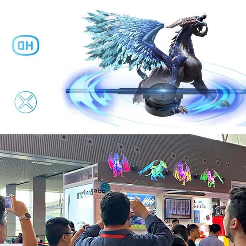 3D-hologramprojektor med LED-fläkt — Livfull svävande visning